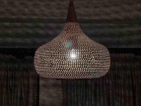Handmade Moroccan Brass Ceiling Light - Boho Pendant Lamp (PL 1062)